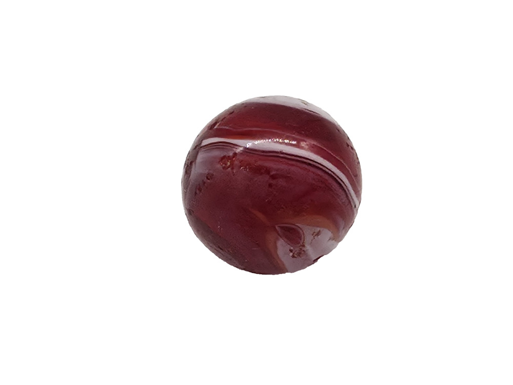 Akro Agate Vintage Glass Marble Red White Swirl Slag Collectible